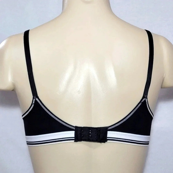 34A Hanes HC47 Cotton Stretch Wire Free T-Shirt Bra Black NWT - Picture 3 of 3